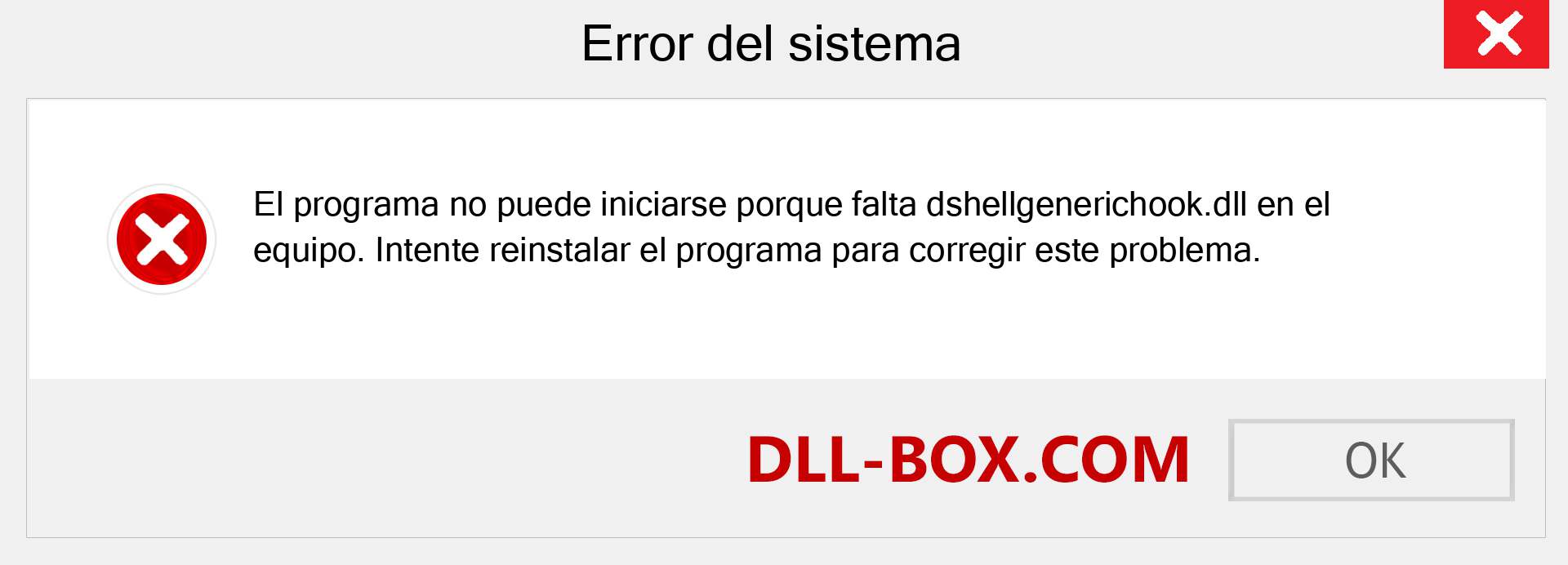 ¿Falta el archivo dshellgenerichook.dll ?. Descargar para Windows 7, 8, 10 - Corregir dshellgenerichook dll Missing Error en Windows, fotos, imágenes